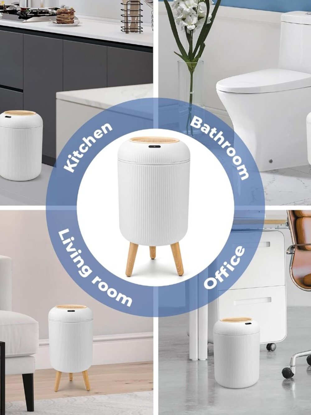 Pukomc Smart Sensor Wastebasket Hand Free Touchless 2.6 Gallon - Picture 6 of 7